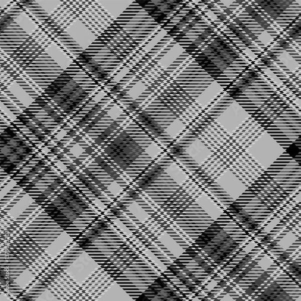 Fototapeta Black and white plaid seamless pattern.