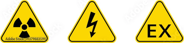 Fototapeta Exclamation marks. Caution alarm set. Danger sign vector collection