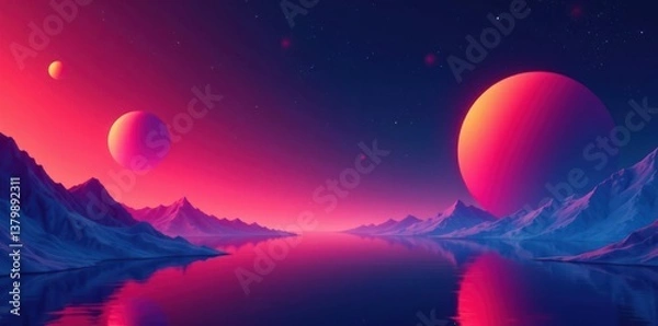 Fototapeta Minimalist vector abstract shapes in a futuristic web template, futuristic, web template