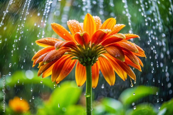 Fototapeta A tall, tube-shaped flower with petals that snap shut when touched
