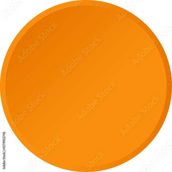 Fototapeta Colorful orange circle shape button, PNG file no background  