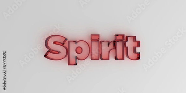 Fototapeta Spirit - Red glass text on white background - 3D rendered royalty free stock image.