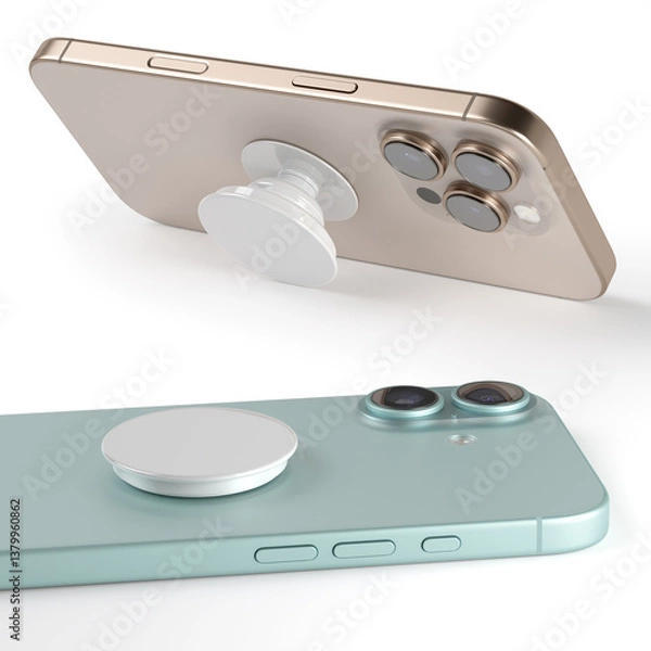 Fototapeta Popsockets on a smartphone, product showcase