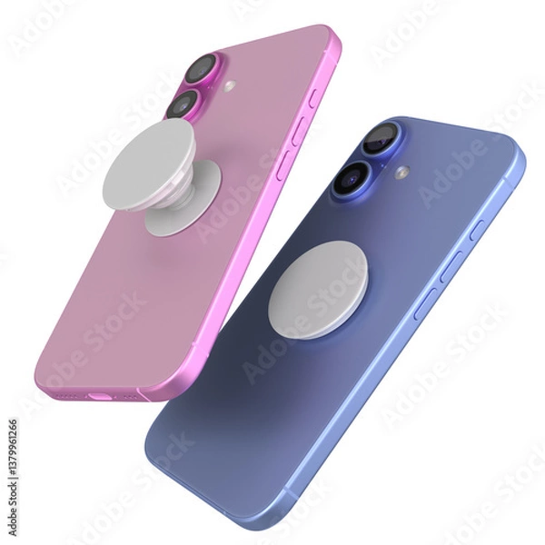 Fototapeta Popsockets on a smartphone, product showcase