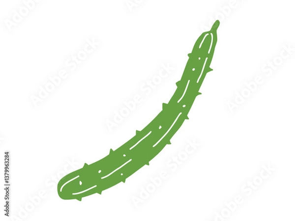 Obraz キュウリの手描きイラスト