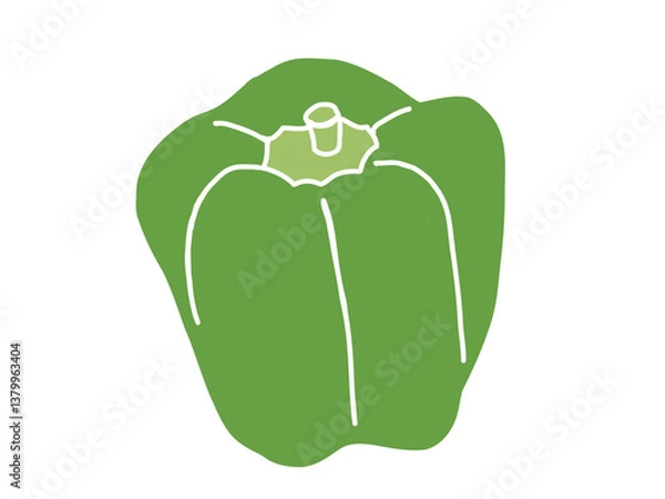 Obraz ピーマンの手描きイラスト