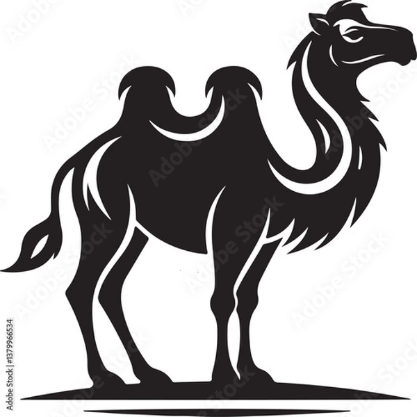 Fototapeta Camels silhouette vector file white background