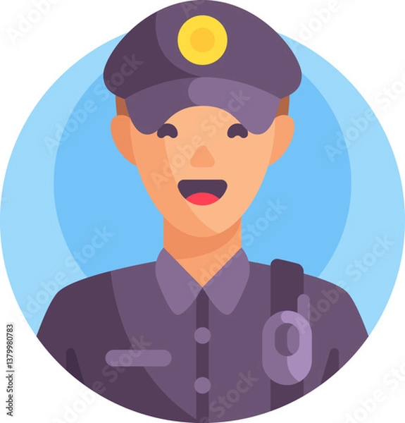 Obraz Security guard Illustration on a white background