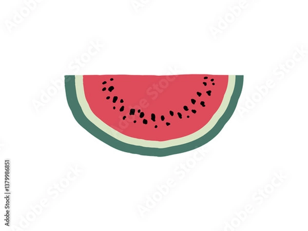Obraz カットしたスイカの手描きイラスト