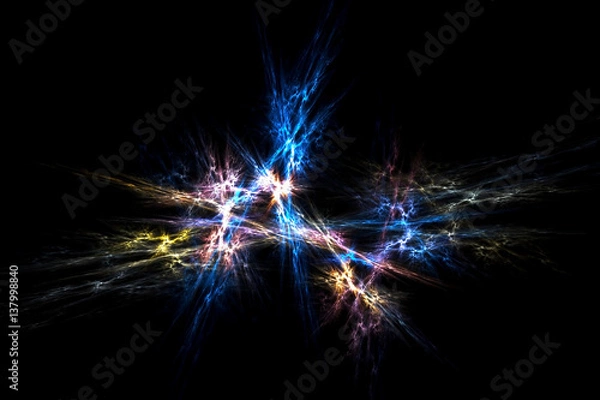 Fototapeta  3D rendering abstract fractal light background
