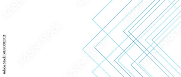 Fototapeta Abstract white and blue background with lines. Design for brochure, website, flyer. Blue Futuristic architectural concept with Isometric squares & Geometric line design. Blue geometric banner pattern 
