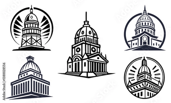 Obraz building-icon-vector-set--apartment-illustration