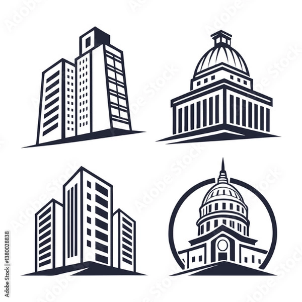 Obraz building-icon-vector-set--apartment-illustration