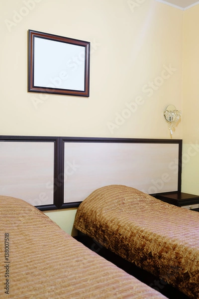 Fototapeta Interior of a hotel bedroom