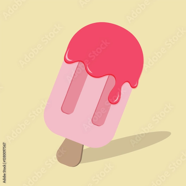 Fototapeta Ice cream Illustration. Ice cream. Vector ice cream.  Vector illustration.