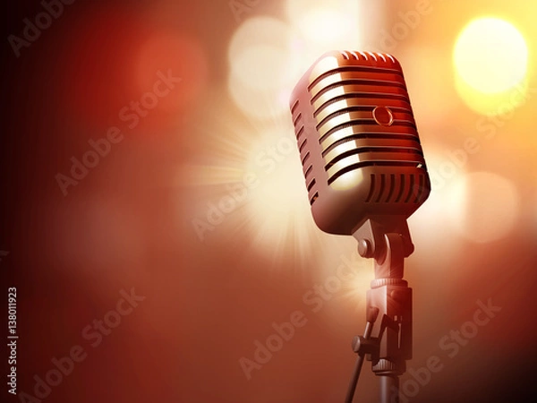 Obraz Mikrofon  vor Spots