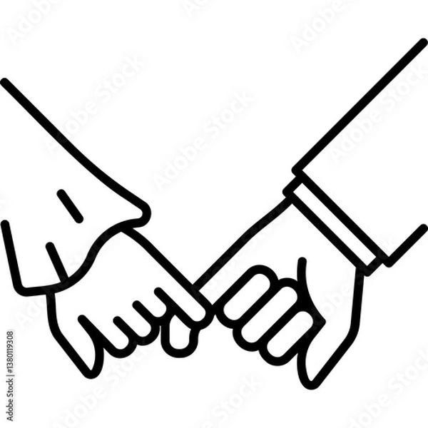 Fototapeta Wedding hand promise hand vector icon. Hand gesture icon line style. perfect use for logo, presentation, website, and more. modern icon design outline style