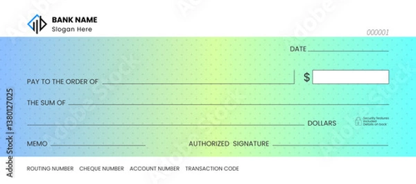 Fototapeta Gradient blank check template vector format