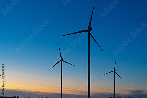 Obraz Wind turbines at dawn