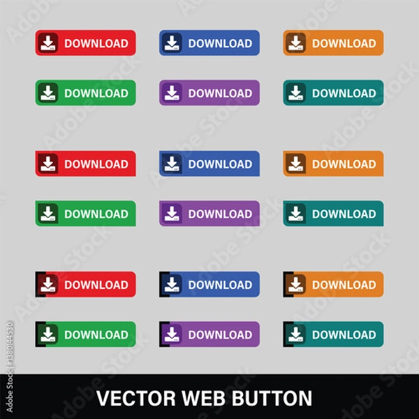 Fototapeta Website navigation templates and design elements with buttons and icons.