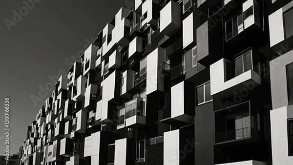 Obraz Black and white building