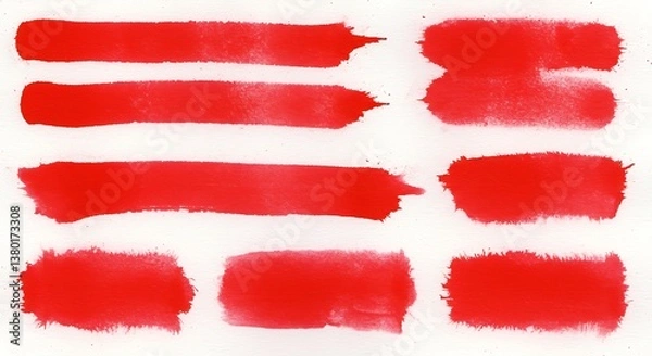 Fototapeta Crimson Strokes: A Watercolor Etude AI Generated