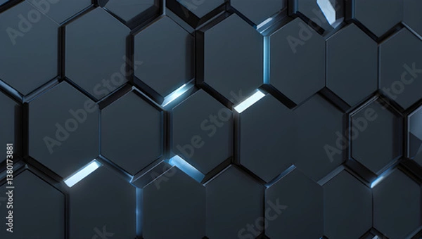 Obraz A futuristic view of graphene's hexagonal lattice, highlighting its modern material structure.