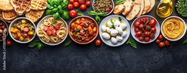 Obraz Selection of authentic Italian dishes