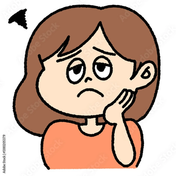 Fototapeta 困った様子の女の子のイラスト