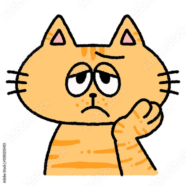 Fototapeta 困った顔のねこのイラスト