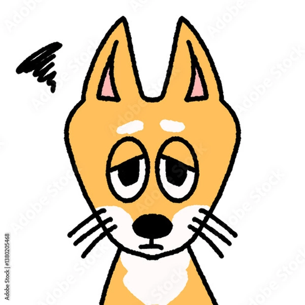 Obraz 困った顔の柴犬のイラスト