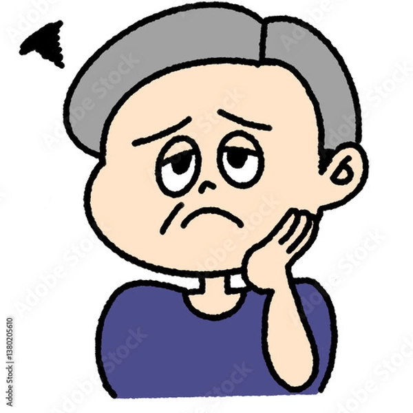 Obraz 困るおじいさんのイラスト