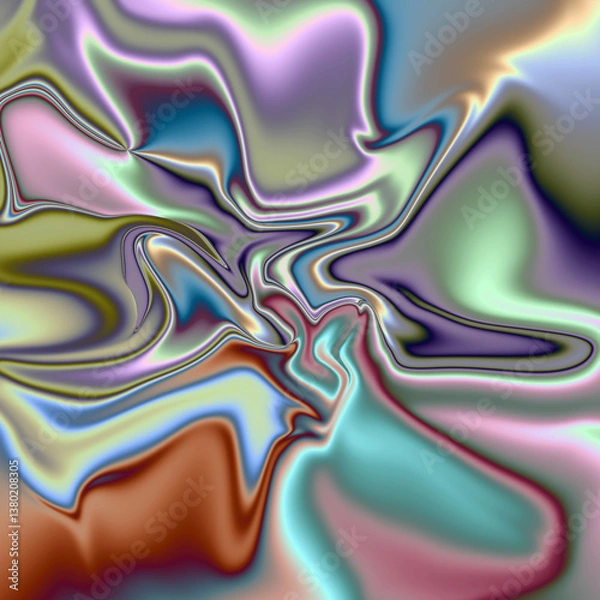 Obraz holographic iridescent , gradient with metallic sheen abstract background .