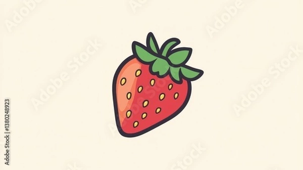 Fototapeta Illustrated strawberry on light background