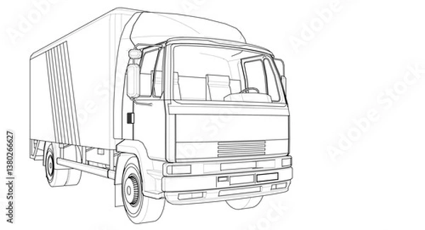 Obraz truck sketch graphic symbol 3d illustration 
