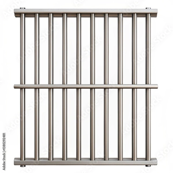 Obraz Prison iron bars isolated on white background