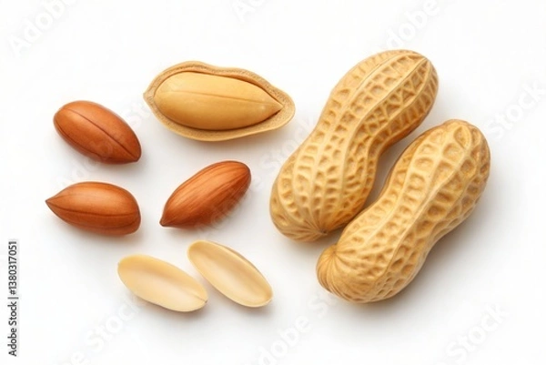 Fototapeta High-Quality Image of Peanuts Shelled and Unshelled