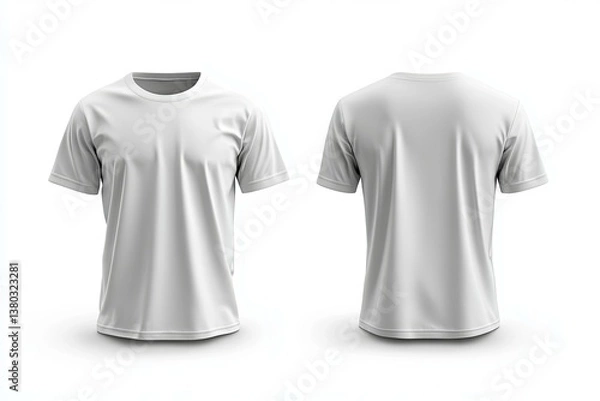 Fototapeta Front and back views of a simple white t shirt