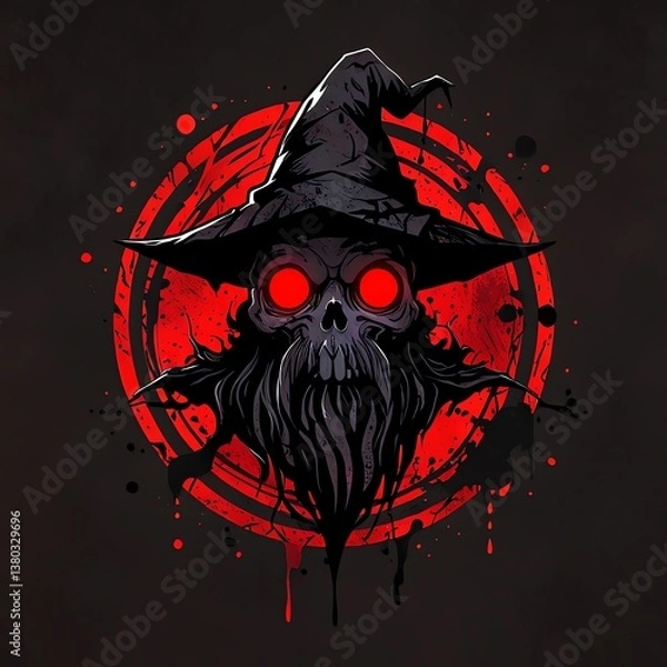 Fototapeta Grim Reaper Wizard: Dark Fantasy Illustration