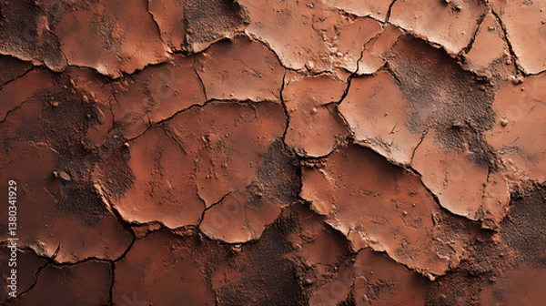 Fototapeta Soft clay tone backdrop with rugged texture and painterly flow