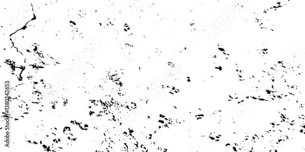Fototapeta Vector old paint grunge wall black and white dust and scratched textured background. Cracks transparent texture. Grain noise rusted white effect, grunge distressed.	

