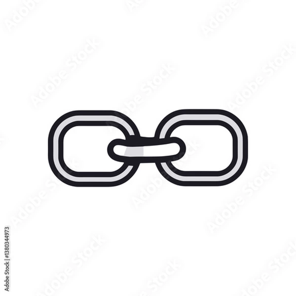 Fototapeta Icon of a link chain in a minimalist style  