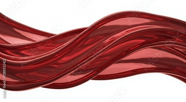 Obraz Crimson Liquid Swirl: Abstract Macro Photography Isolated on White