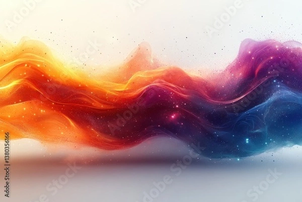 Obraz Colorful Particles Create a Rising Arrow Shape Symbolizing Growth and Development in Modern Abstract Vector Art