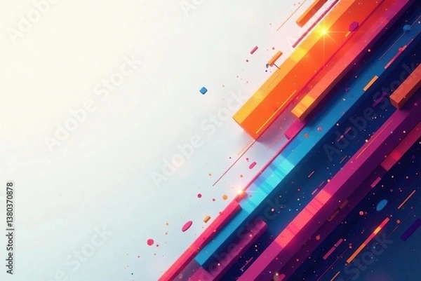 Obraz Geometric abstract design with sharp lines and vibrant hues, stock, download, background