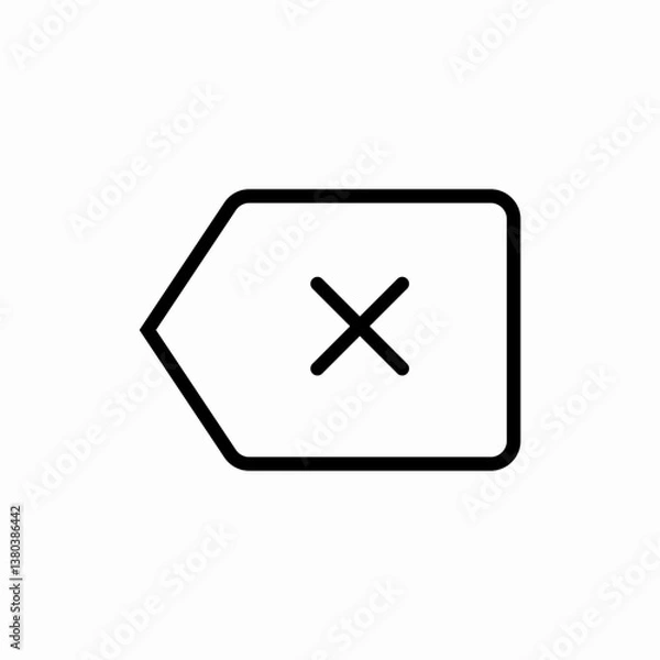 Obraz Close cross icon vector sign