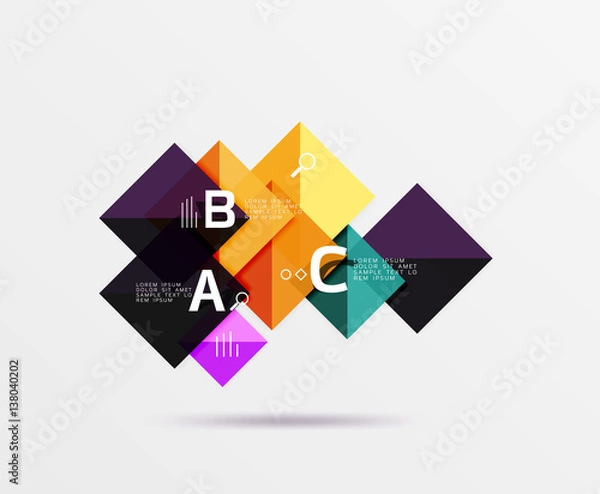 Fototapeta Square geometric abstract background