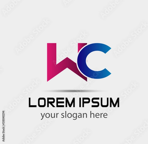 Fototapeta WC company linked letter logo
