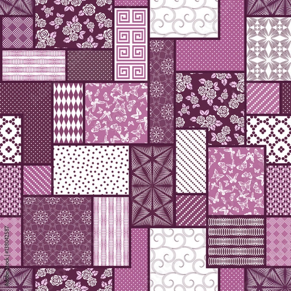 Fototapeta Печаabstract seamless patchwork patternть