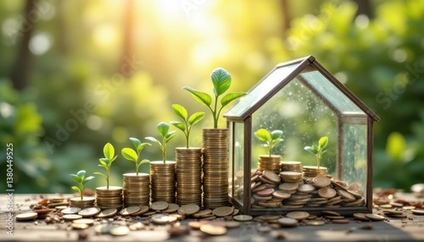 Obraz Growth of Wealth through Real Estate Investment and Nature's Prosperity